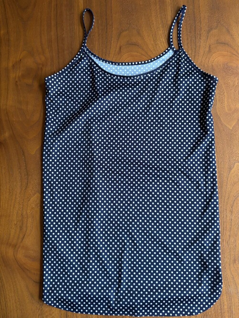 Navy Polka Dot Spaghetti Strap Tank Dress/Top